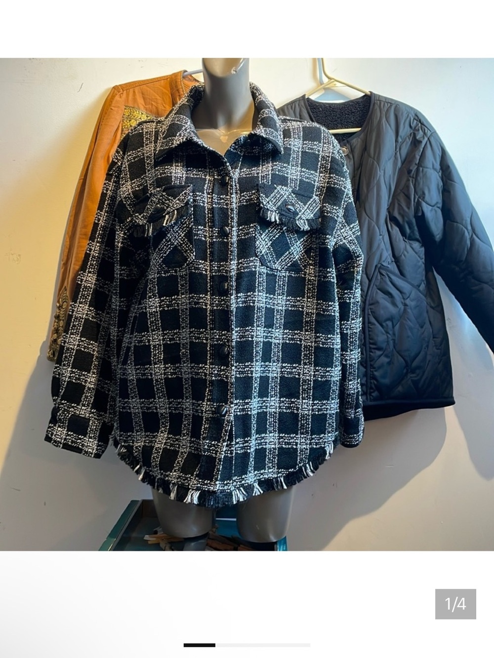 House of Harlow 1960 Black and White Plaid Jacket/Shacket